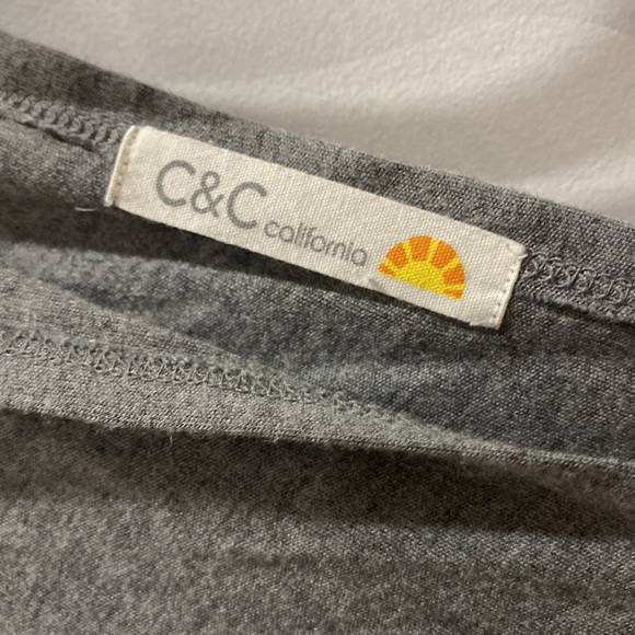 C&C CALIFORNIA jersey tee stretch grey gray fabric shawl cape scarf offset - Picture 2 of 4